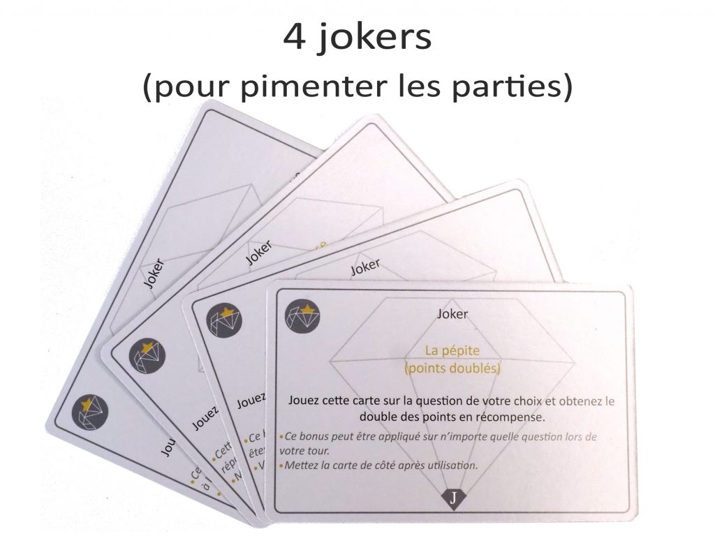 Stones&quizz jeu de société des minéraux avec 4 jokers